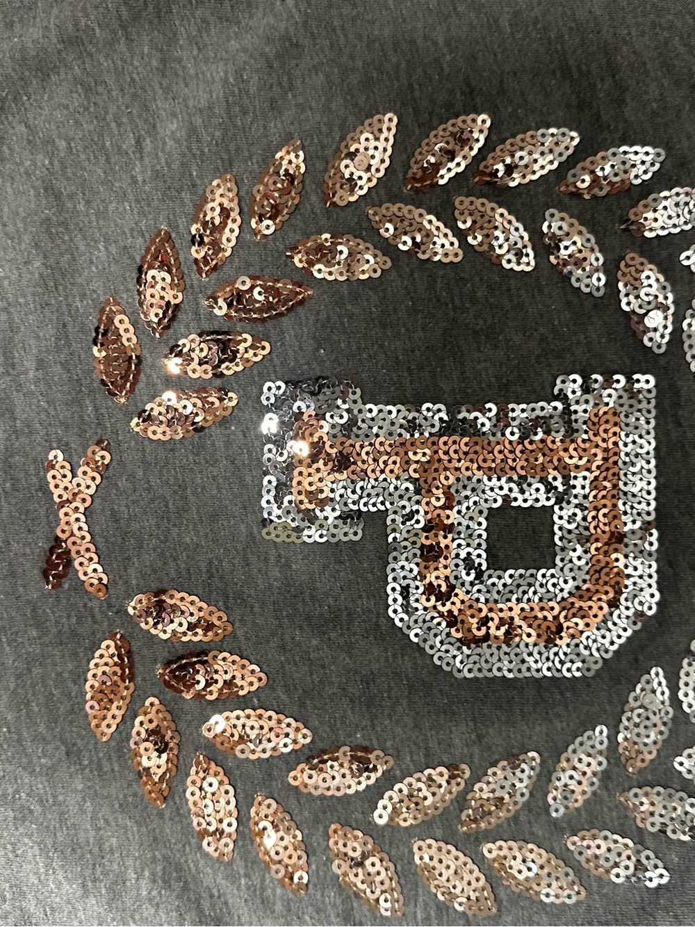 PINK Victoria's Secret Rose Gold & Silver Sequin Laurel Wall Art